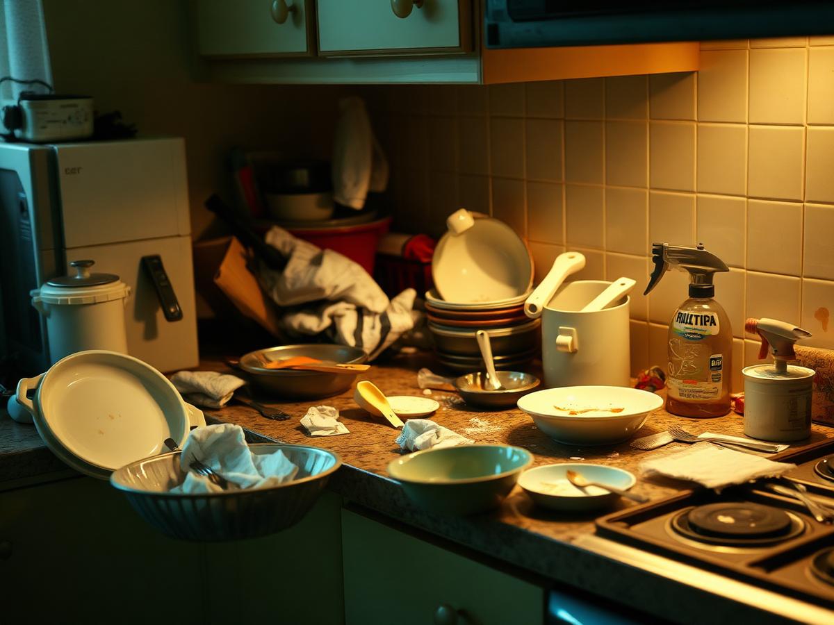 Kitchen before cleaning